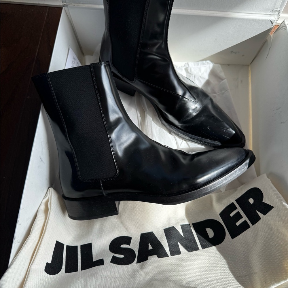 Jil Sander Soazzolato master ankle black boots
